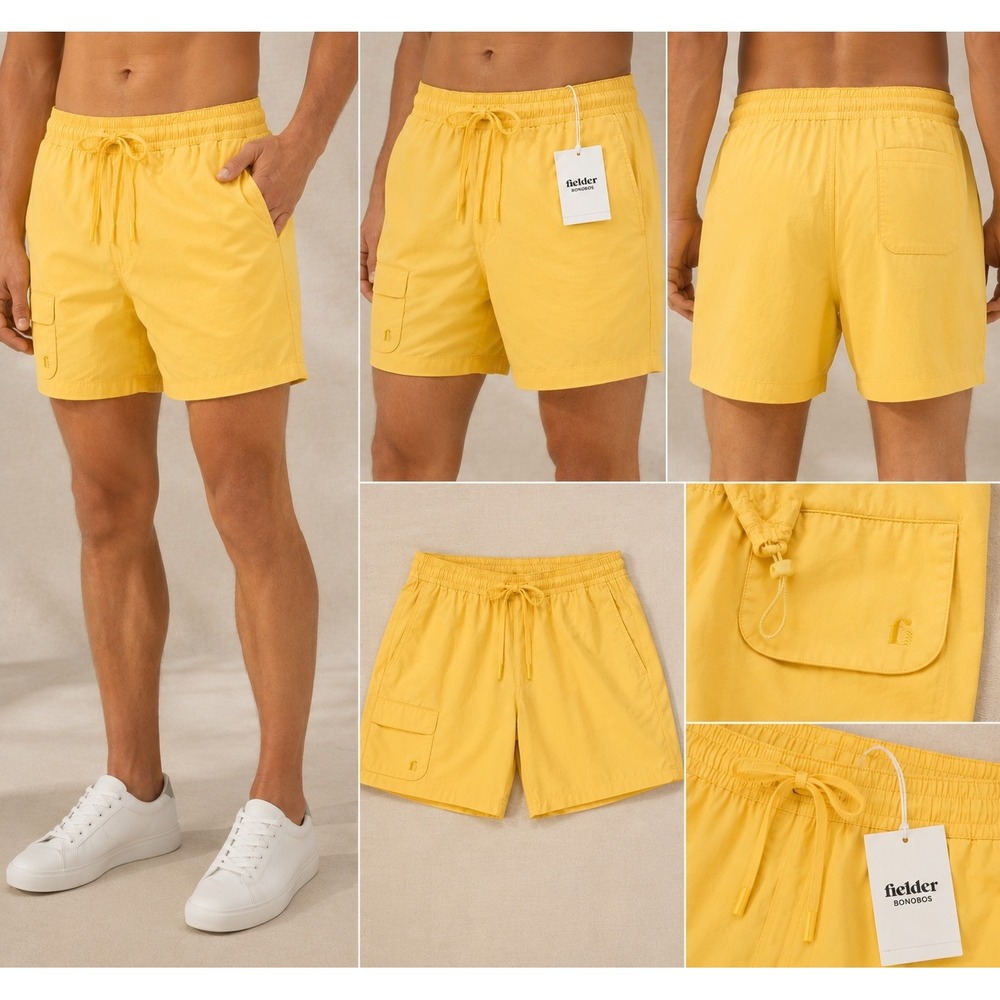 Fielder Bonobos Yellow Cargo Shorts Men's Large NWT 9" Inseam
